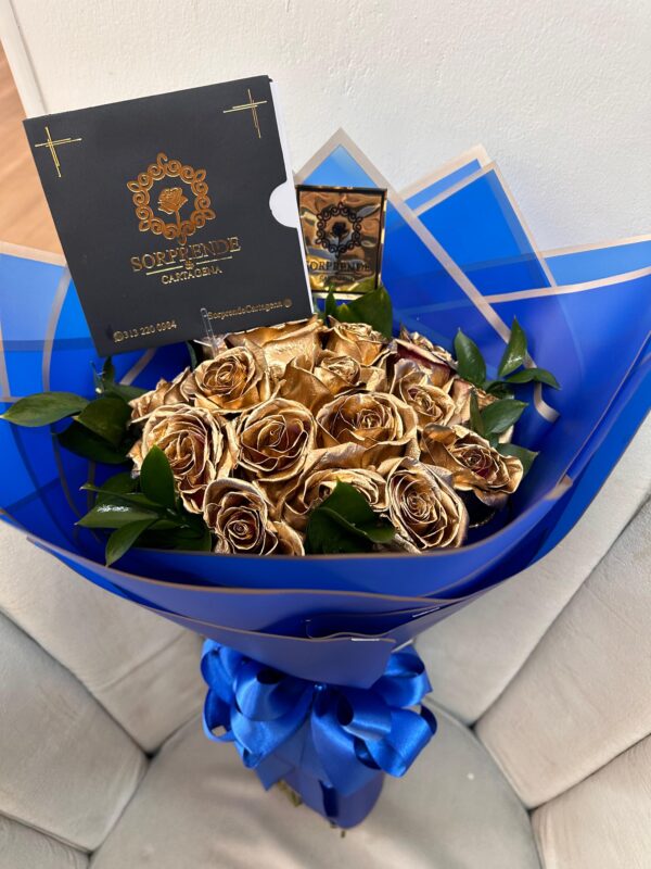 Boquet de rosas doradas