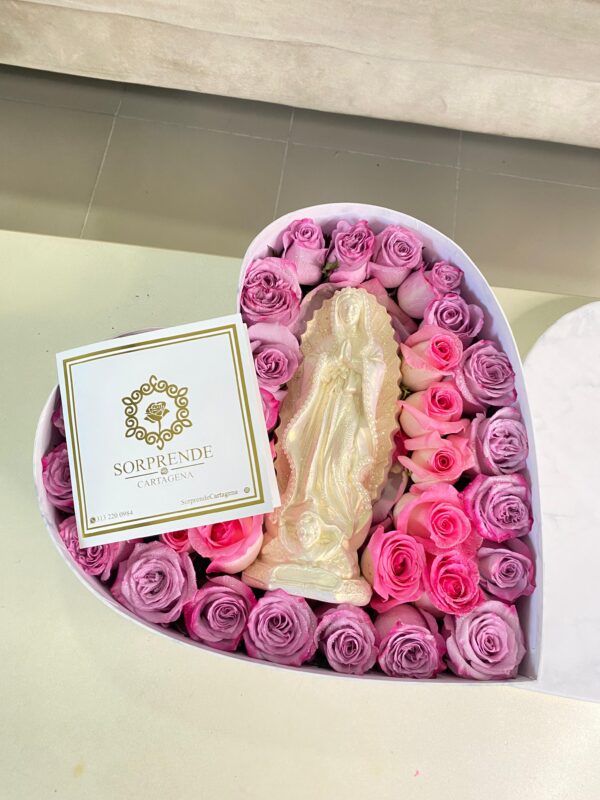 Caja de Corazón con Virgen